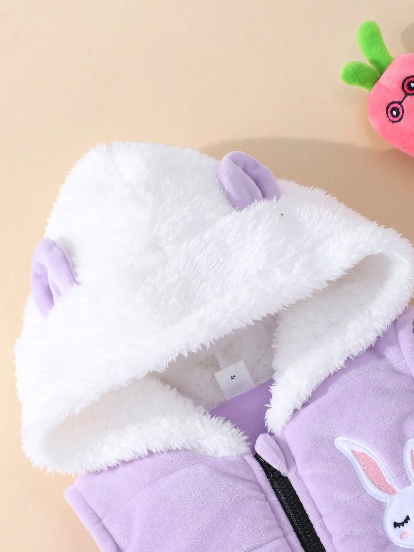 A Sweet And Cute Rabbit Embroidery Set for Baby Girls - Cotton - Padded Jacket And Vest w/pants (3 - Piece Set) - silverfoxgoods